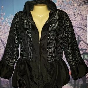 🆕 Designer LINDI Jacket Black Silver Size Small Lined